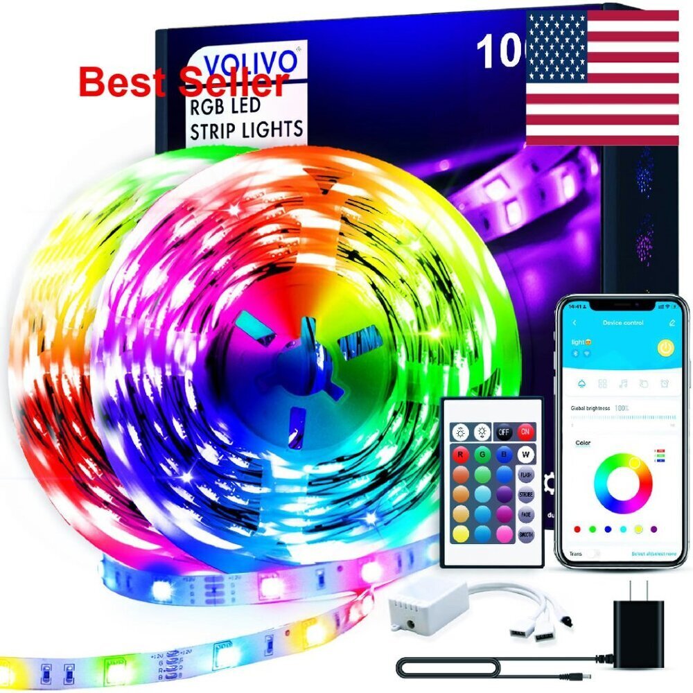 Smart Led Strip Lights Kit With App Remote Music Sync Modern Home Decor